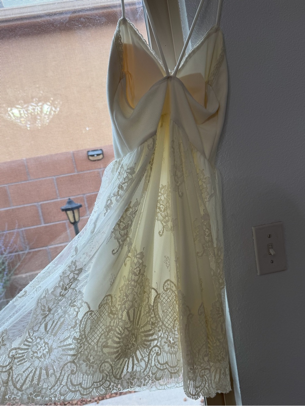 Ivory Lace Dress with Sweetheart Neckline